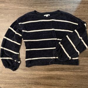 Striped chenille sweater